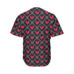 Red Rooster Pattern Print Men's Baseball Jersey