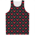 Red Rooster Pattern Print Men's Tank Top