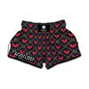 Red Rooster Pattern Print Muay Thai Boxing Shorts