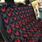 Red Rooster Pattern Print Pet Car Back Seat Cover