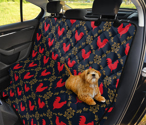 Red Rooster Pattern Print Pet Car Back Seat Cover