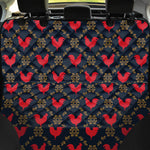 Red Rooster Pattern Print Pet Car Back Seat Cover