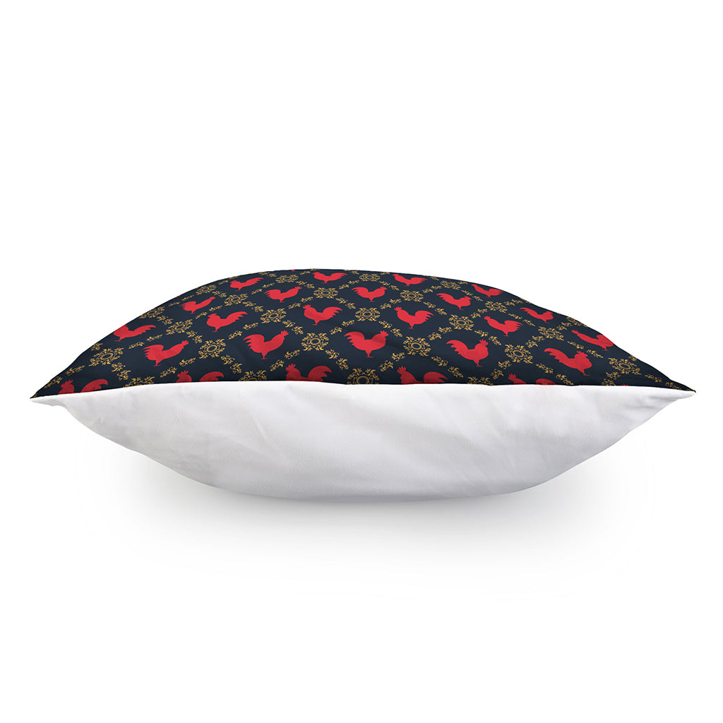 Red Rooster Pattern Print Pillow Cover