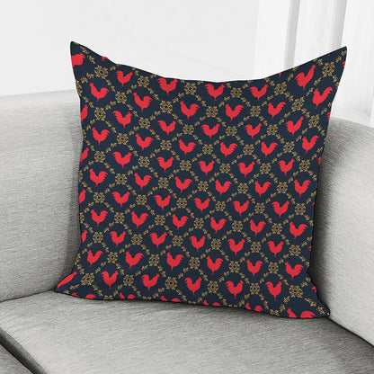 Red Rooster Pattern Print Pillow Cover