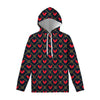 Red Rooster Pattern Print Pullover Hoodie