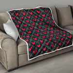 Red Rooster Pattern Print Quilt