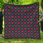 Red Rooster Pattern Print Quilt