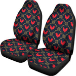 Red Rooster Pattern Print Universal Fit Car Seat Covers