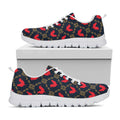 Red Rooster Pattern Print White Running Shoes