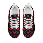 Red Rooster Pattern Print White Sneakers