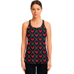 Red Rooster Pattern Print Women's Racerback Tank Top