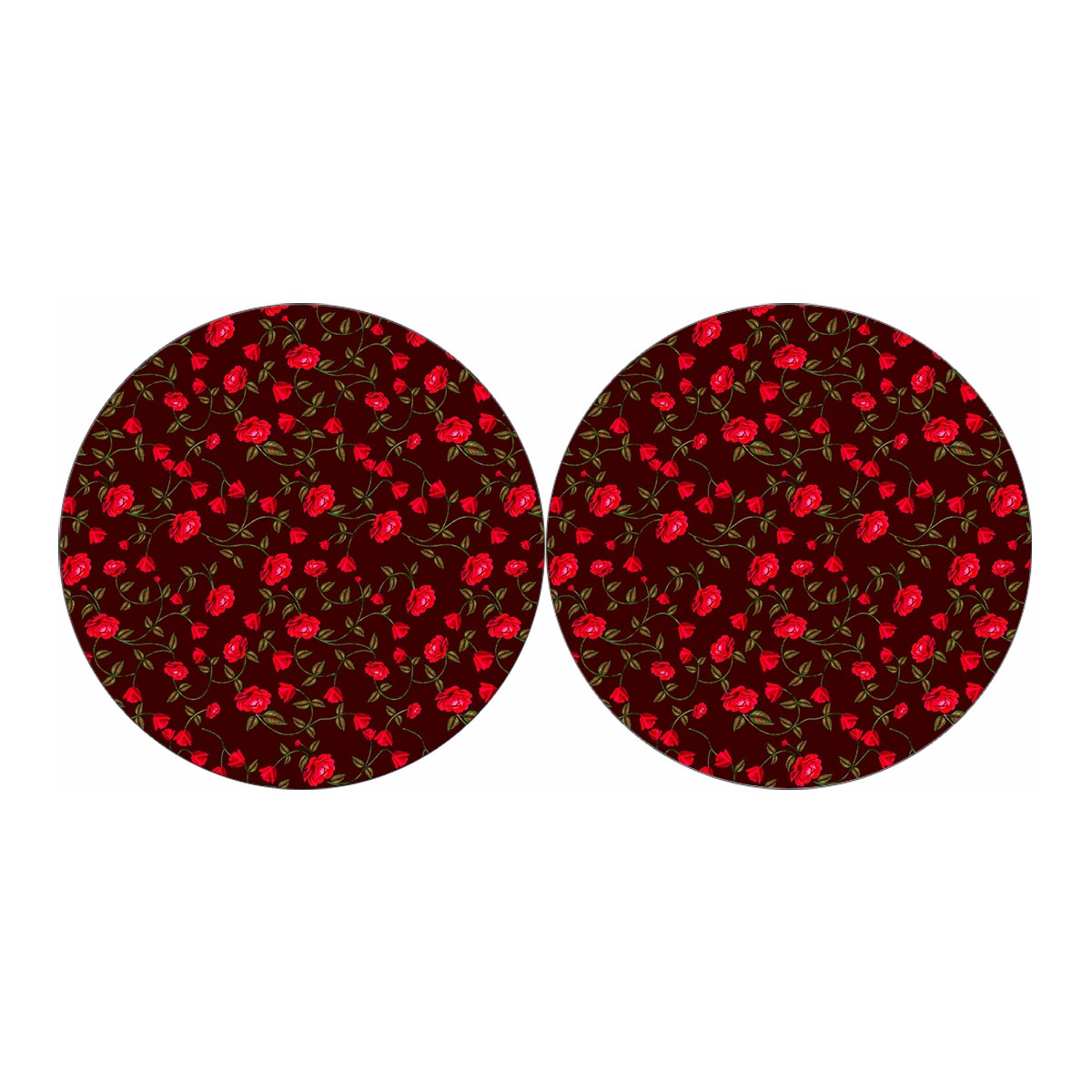 Red Rose Floral Flower Pattern Print Car Coasters