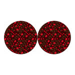 Red Rose Floral Flower Pattern Print Car Coasters