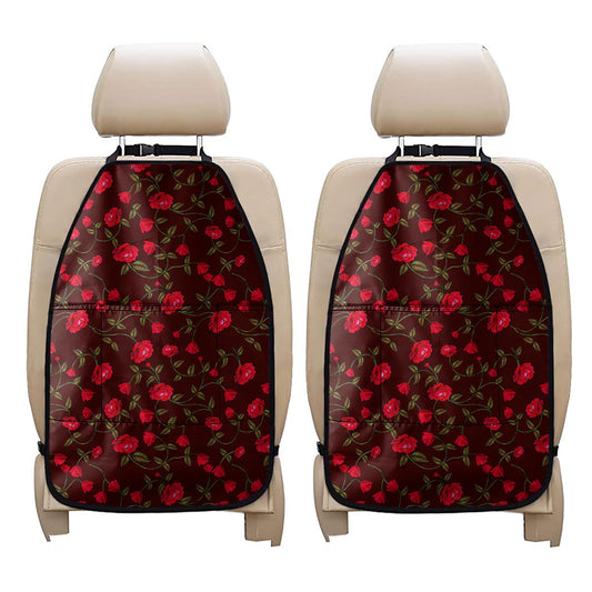 Red Rose Floral Flower Pattern Print Car Seat Organizers