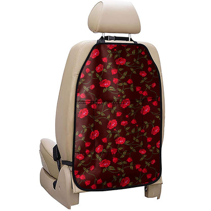 Red Rose Floral Flower Pattern Print Car Seat Organizers