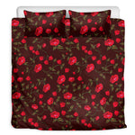 Red Rose Floral Flower Pattern Print Duvet Cover Bedding Set