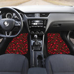 Red Rose Floral Flower Pattern Print Front and Back Car Floor Mats