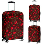 Red Rose Floral Flower Pattern Print Luggage Cover GearFrost
