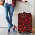 Red Rose Floral Flower Pattern Print Luggage Cover