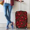 Red Rose Floral Flower Pattern Print Luggage Cover GearFrost