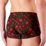 Red Rose Floral Flower Pattern Print Men's Boxer Briefs