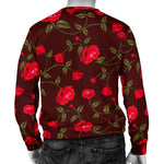 Red Rose Floral Flower Pattern Print Men's Crewneck Sweatshirt GearFrost