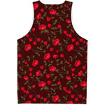 Red Rose Floral Flower Pattern Print Men's Tank Top