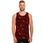 Red Rose Floral Flower Pattern Print Men's Tank Top