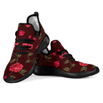Red Rose Floral Flower Pattern Print Mesh Knit Shoes GearFrost