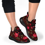 Red Rose Floral Flower Pattern Print Mesh Knit Shoes GearFrost