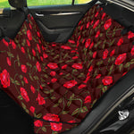 Red Rose Floral Flower Pattern Print Pet Car Back Seat Cover
