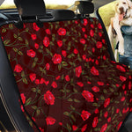 Red Rose Floral Flower Pattern Print Pet Car Back Seat Cover