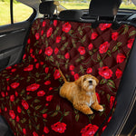 Red Rose Floral Flower Pattern Print Pet Car Back Seat Cover