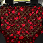 Red Rose Floral Flower Pattern Print Pet Car Back Seat Cover