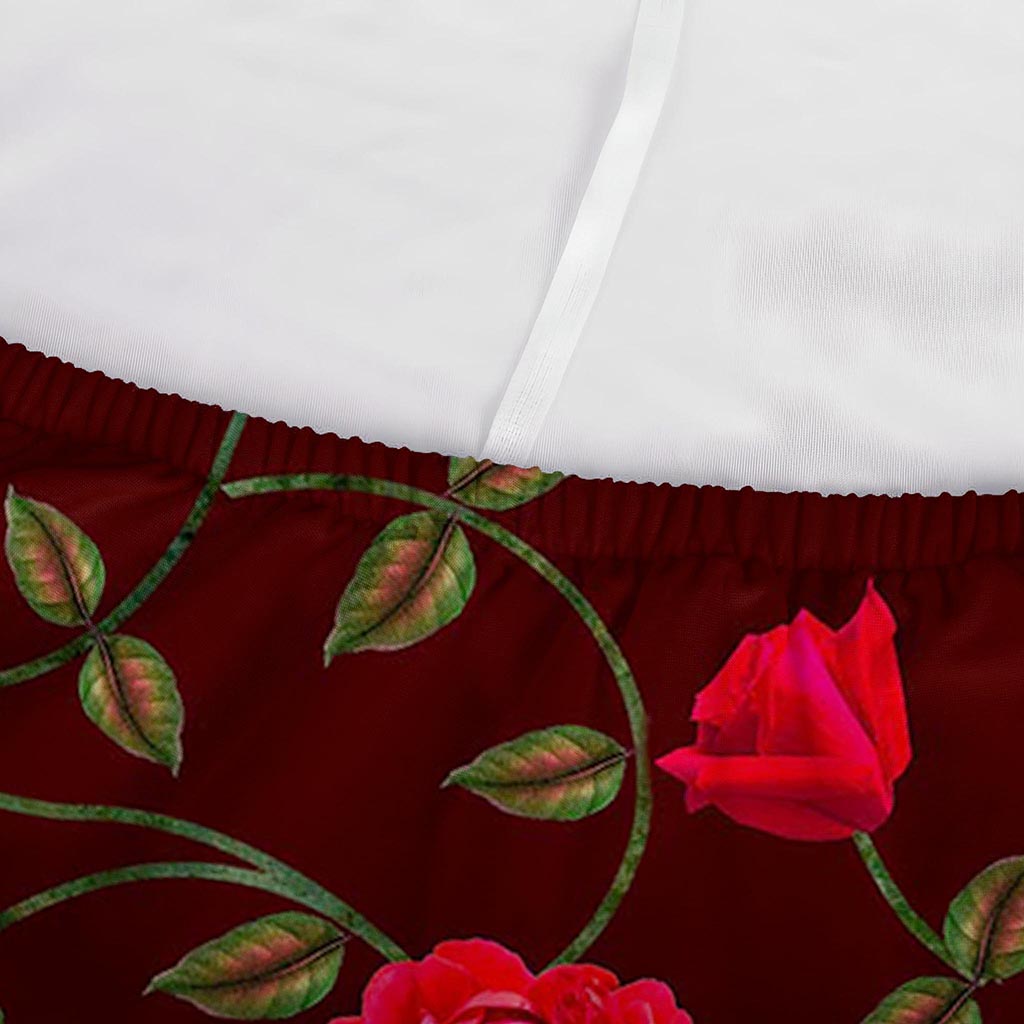 Red Rose Floral Flower Pattern Print Sofa Cover