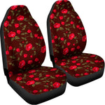 Red Rose Floral Flower Pattern Print Universal Fit Car Seat Covers