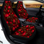 Red Rose Floral Flower Pattern Print Universal Fit Car Seat Covers