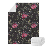 Red Rose Floral Pattern Print Blanket