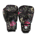 Red Rose Floral Pattern Print Boxing Gloves