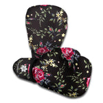 Red Rose Floral Pattern Print Boxing Gloves