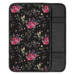 Red Rose Floral Pattern Print Car Center Console Cover