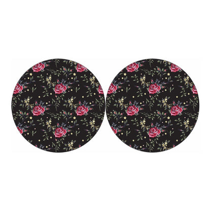 Red Rose Floral Pattern Print Car Coasters