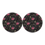 Red Rose Floral Pattern Print Car Coasters