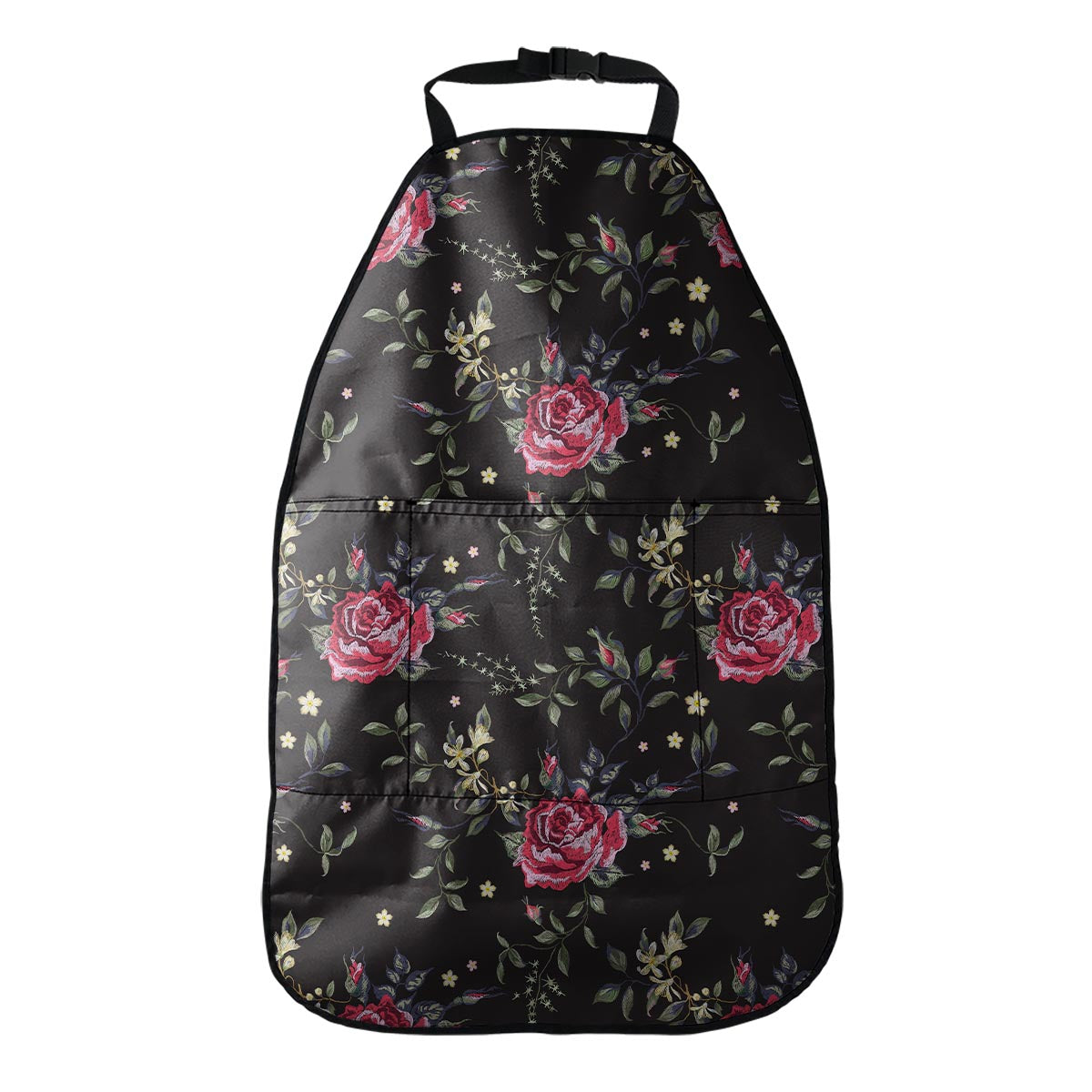 Red Rose Floral Pattern Print Car Seat Organizers