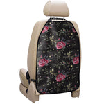 Red Rose Floral Pattern Print Car Seat Organizers