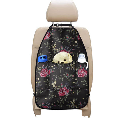 Red Rose Floral Pattern Print Car Seat Organizers