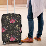 Red Rose Floral Pattern Print Luggage Cover GearFrost