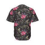 Red Rose Floral Pattern Print Men's Baseball Jersey