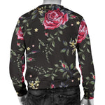 Red Rose Floral Pattern Print Men's Crewneck Sweatshirt GearFrost