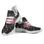 Red Rose Floral Pattern Print Mesh Knit Shoes GearFrost